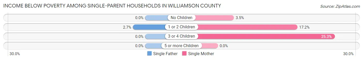 Income Below Poverty Among Single-Parent Households in Williamson County