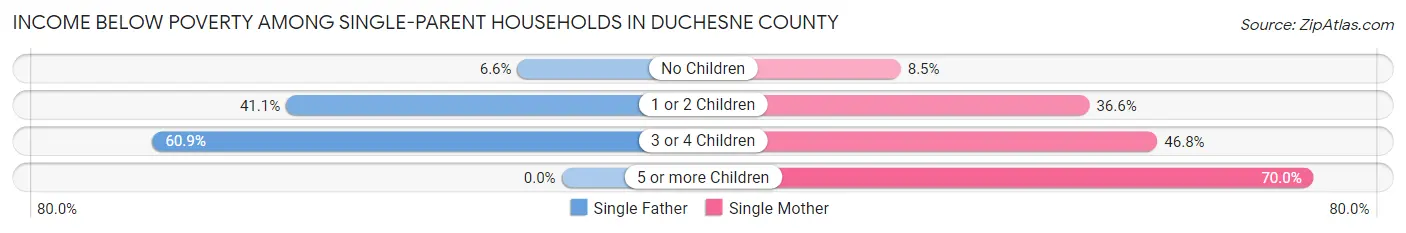 Income Below Poverty Among Single-Parent Households in Duchesne County