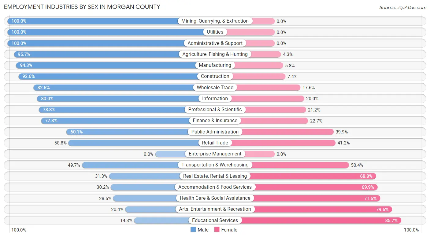 Employment Industries by Sex in Morgan County