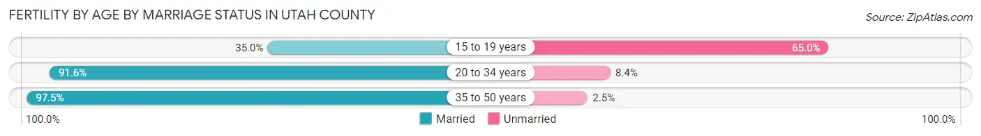Female Fertility by Age by Marriage Status in Utah County
