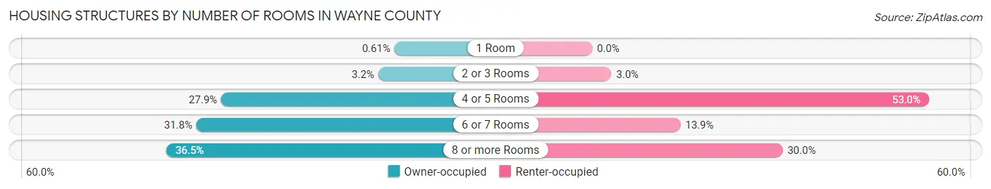 Housing Structures by Number of Rooms in Wayne County
