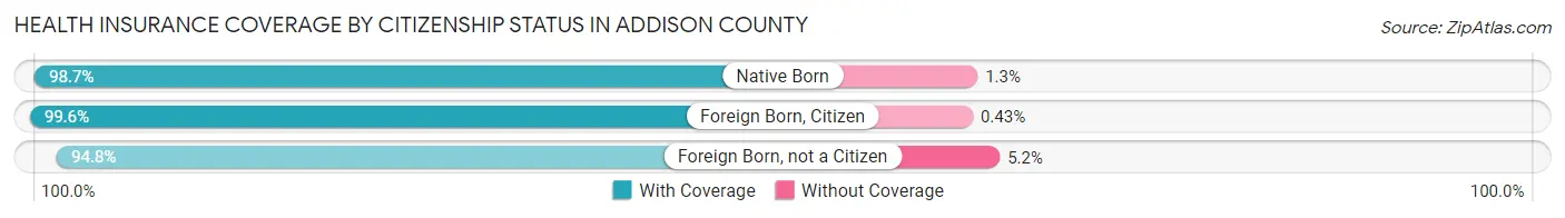 Health Insurance Coverage by Citizenship Status in Addison County