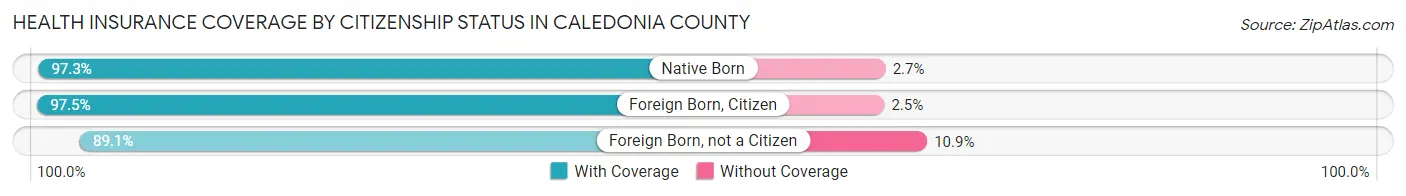 Health Insurance Coverage by Citizenship Status in Caledonia County
