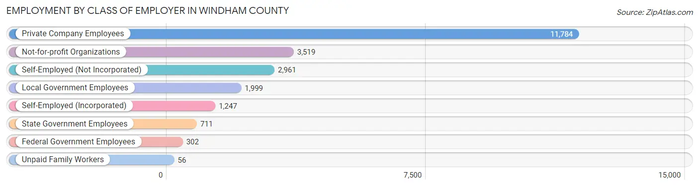 Employment by Class of Employer in Windham County