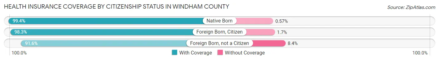 Health Insurance Coverage by Citizenship Status in Windham County