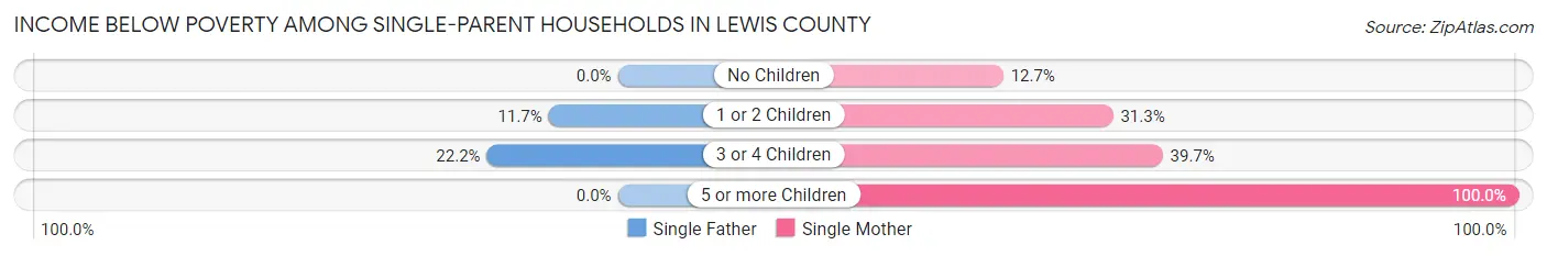 Income Below Poverty Among Single-Parent Households in Lewis County