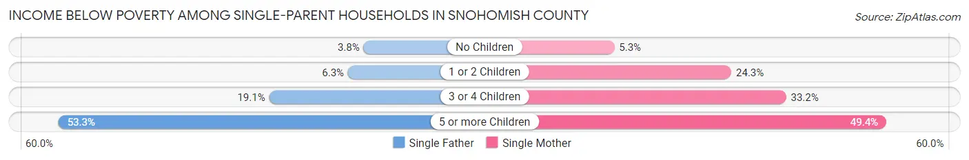 Income Below Poverty Among Single-Parent Households in Snohomish County