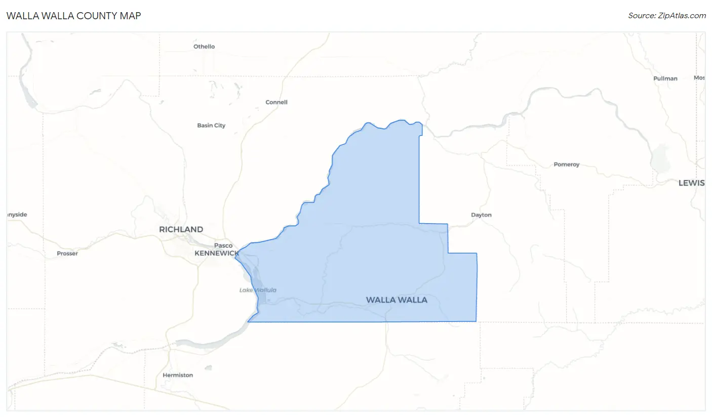 Walla Walla County Map