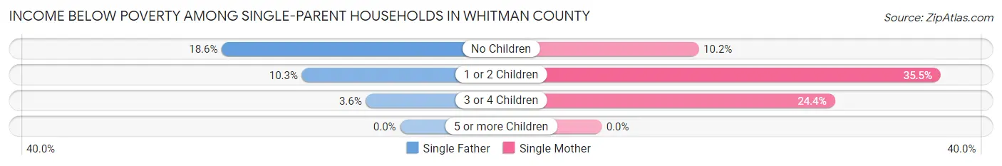 Income Below Poverty Among Single-Parent Households in Whitman County