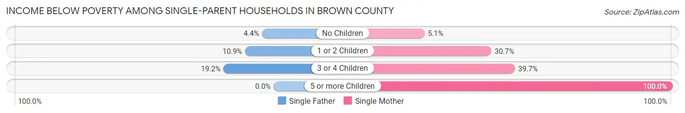 Income Below Poverty Among Single-Parent Households in Brown County