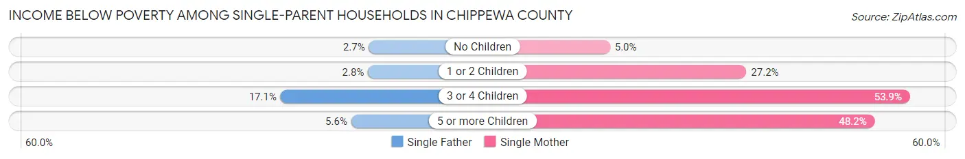 Income Below Poverty Among Single-Parent Households in Chippewa County