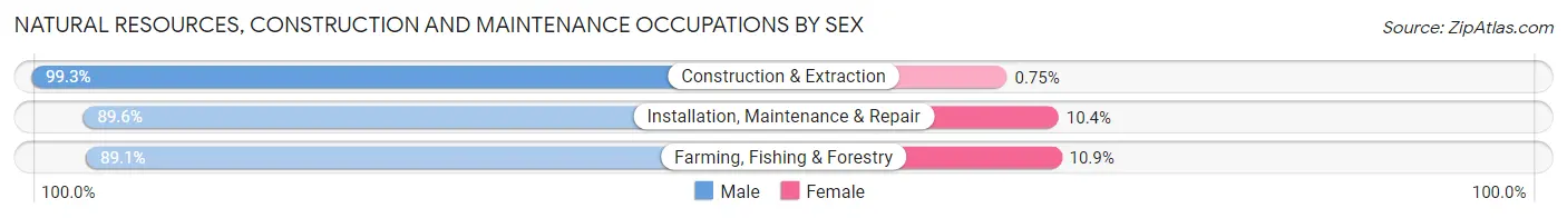 Natural Resources, Construction and Maintenance Occupations by Sex in Eau Claire County