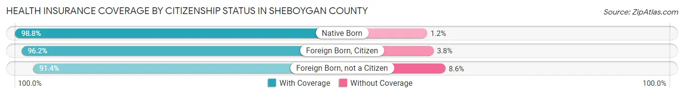 Health Insurance Coverage by Citizenship Status in Sheboygan County