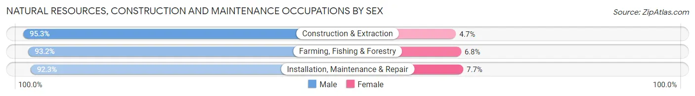 Natural Resources, Construction and Maintenance Occupations by Sex in Cabell County