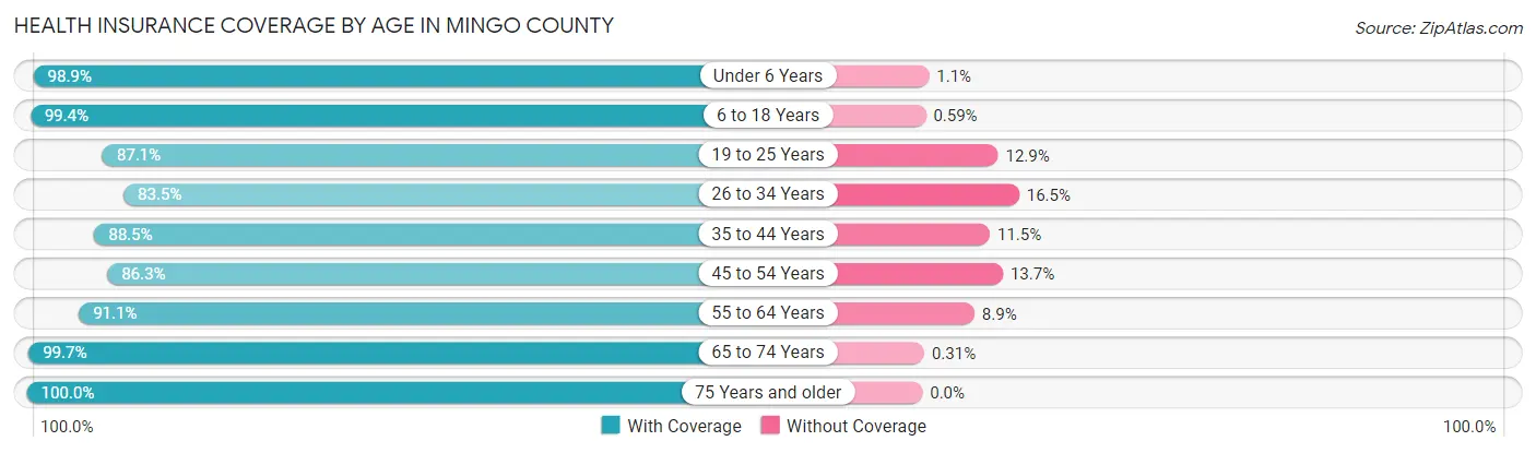 Health Insurance Coverage by Age in Mingo County