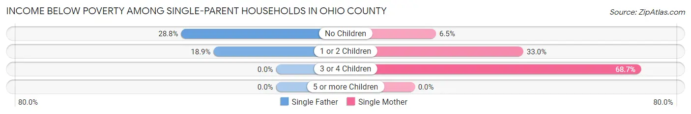 Income Below Poverty Among Single-Parent Households in Ohio County