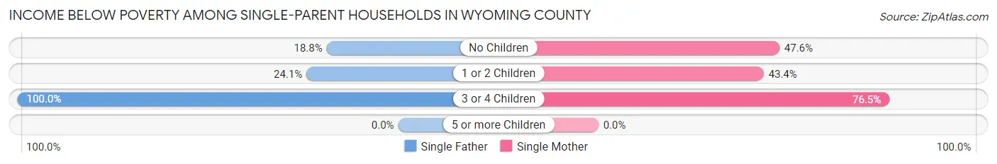 Income Below Poverty Among Single-Parent Households in Wyoming County