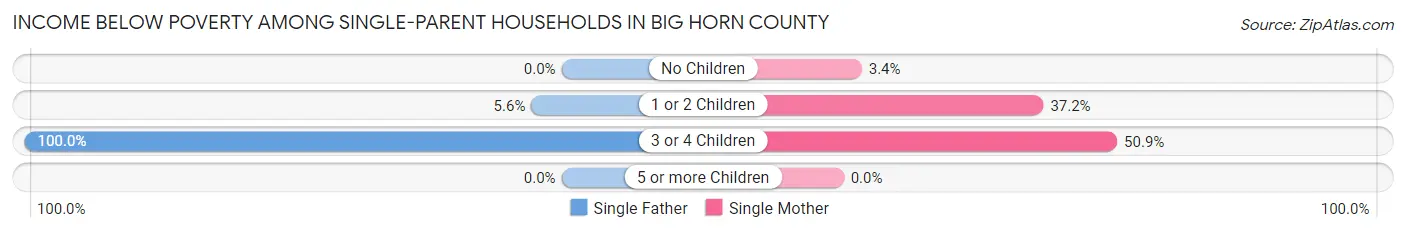 Income Below Poverty Among Single-Parent Households in Big Horn County