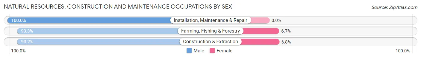 Natural Resources, Construction and Maintenance Occupations by Sex in Crook County