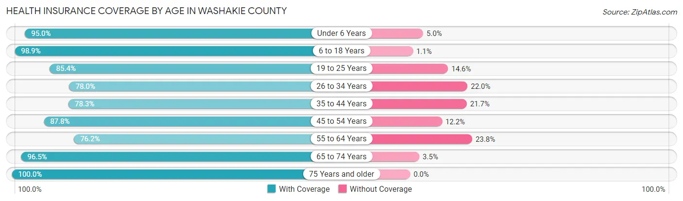 Health Insurance Coverage by Age in Washakie County
