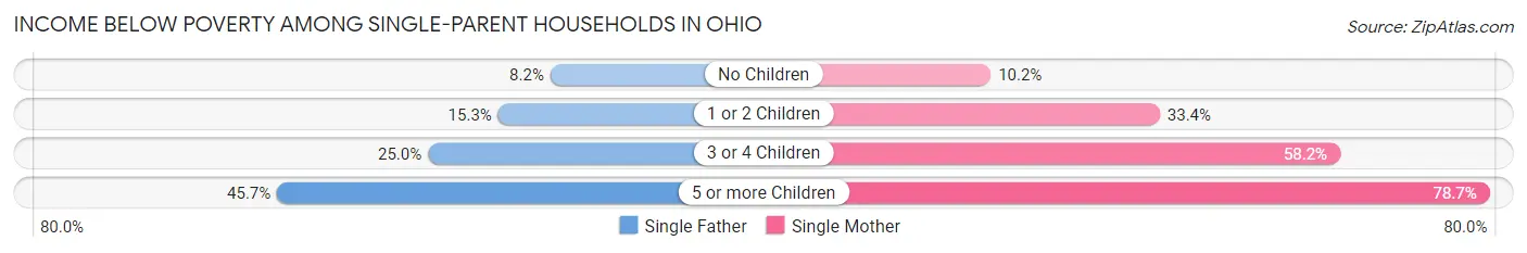 Income Below Poverty Among Single-Parent Households in Ohio