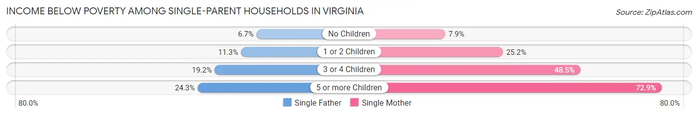 Income Below Poverty Among Single-Parent Households in Virginia