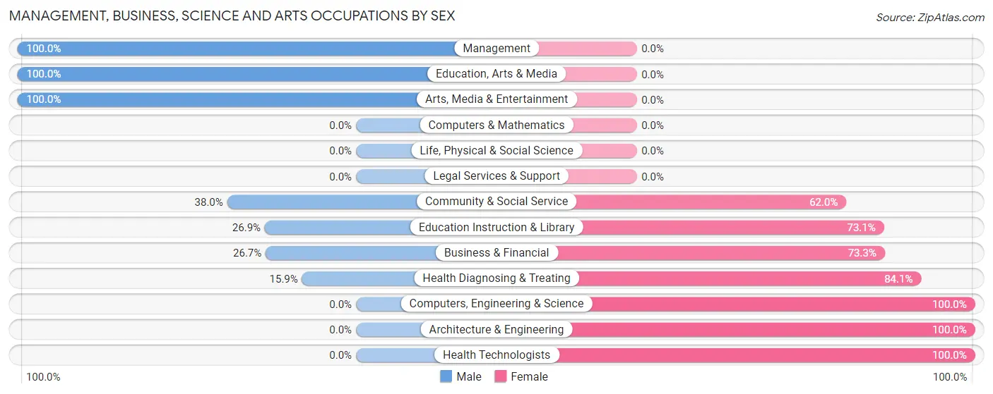 Management, Business, Science and Arts Occupations by Sex in Zip Code 00647