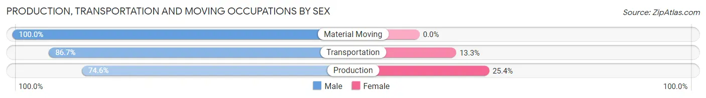 Production, Transportation and Moving Occupations by Sex in Zip Code 00703