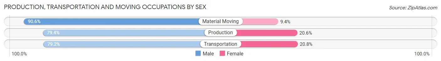 Production, Transportation and Moving Occupations by Sex in Zip Code 00745