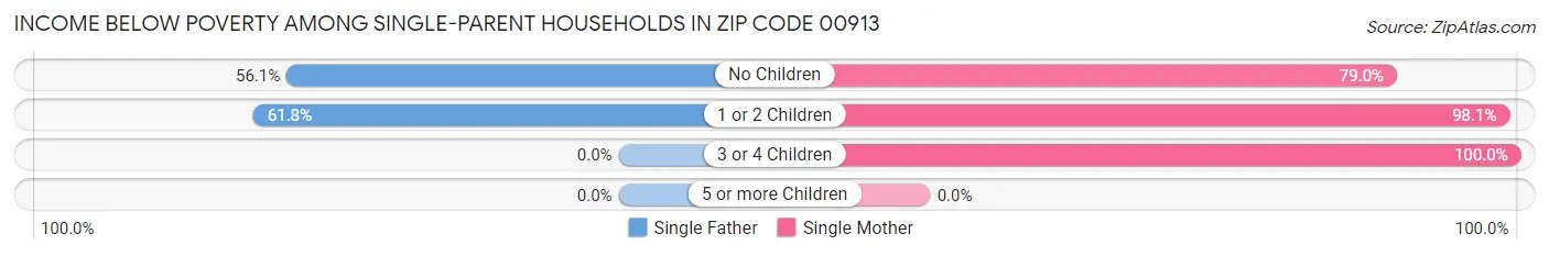 Income Below Poverty Among Single-Parent Households in Zip Code 00913