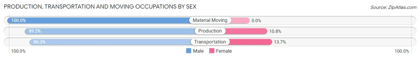 Production, Transportation and Moving Occupations by Sex in Zip Code 00917