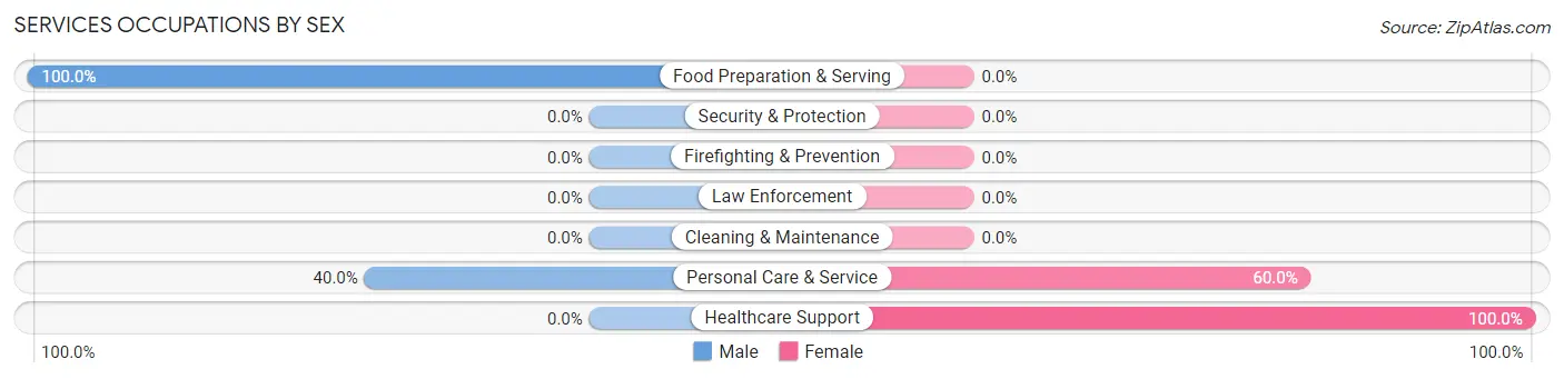 Services Occupations by Sex in Zip Code 02109