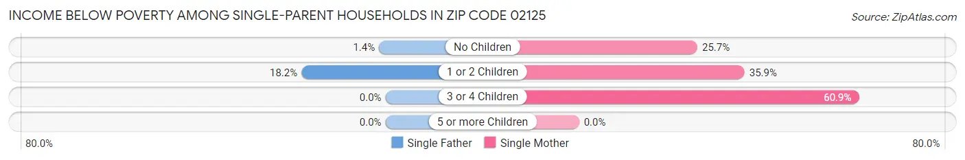 Income Below Poverty Among Single-Parent Households in Zip Code 02125