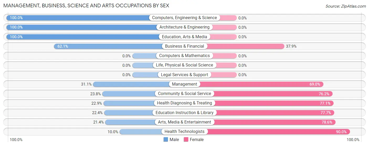 Management, Business, Science and Arts Occupations by Sex in Zip Code 03245