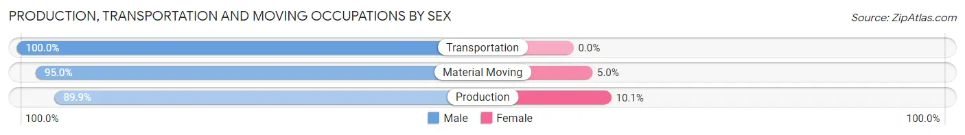 Production, Transportation and Moving Occupations by Sex in Zip Code 03570