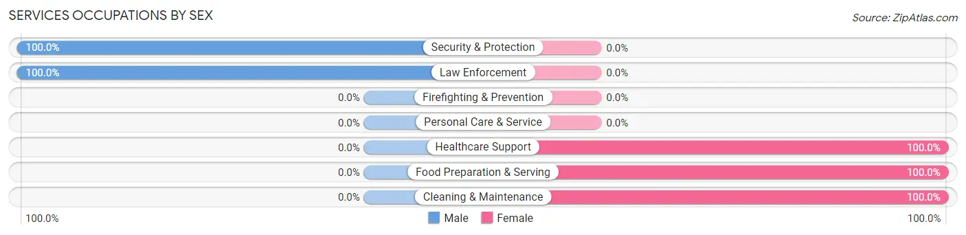 Services Occupations by Sex in Zip Code 03774