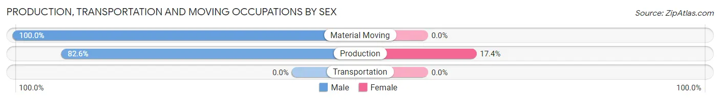 Production, Transportation and Moving Occupations by Sex in Zip Code 03784