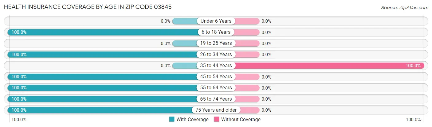 Health Insurance Coverage by Age in Zip Code 03845