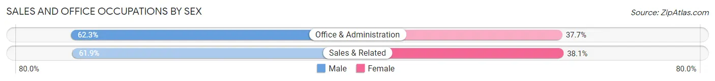 Sales and Office Occupations by Sex in Zip Code 03861