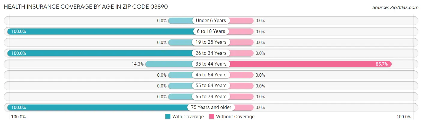 Health Insurance Coverage by Age in Zip Code 03890