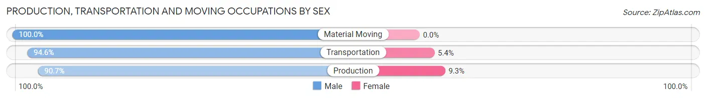 Production, Transportation and Moving Occupations by Sex in Zip Code 04449