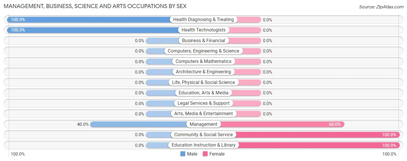 Management, Business, Science and Arts Occupations by Sex in Zip Code 04673