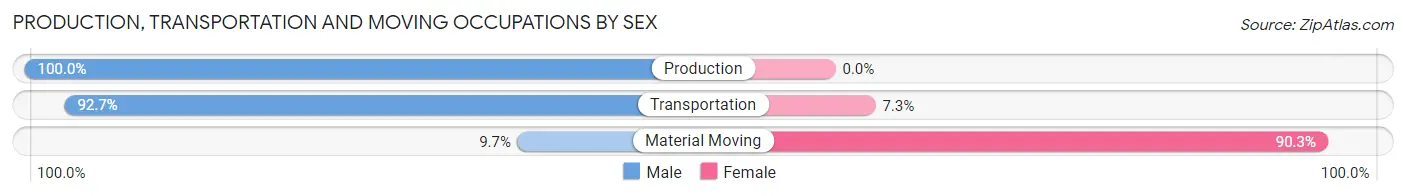 Production, Transportation and Moving Occupations by Sex in Zip Code 05454