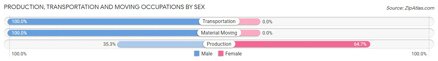 Production, Transportation and Moving Occupations by Sex in Zip Code 05758