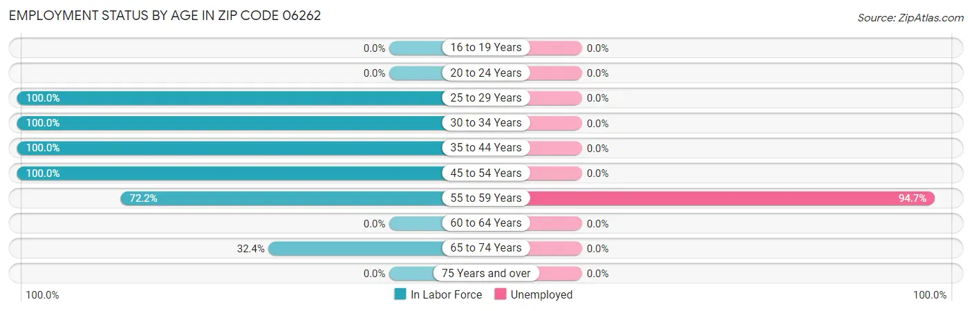 Employment Status by Age in Zip Code 06262