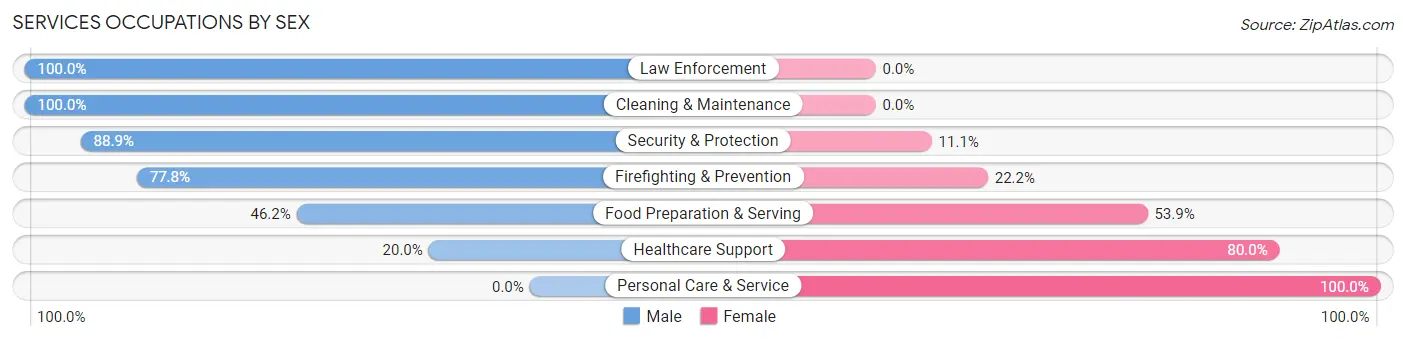 Services Occupations by Sex in Zip Code 06752