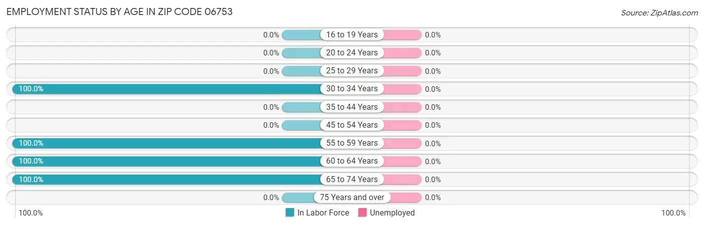 Employment Status by Age in Zip Code 06753