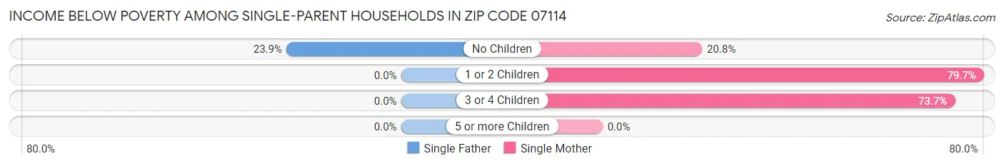 Income Below Poverty Among Single-Parent Households in Zip Code 07114