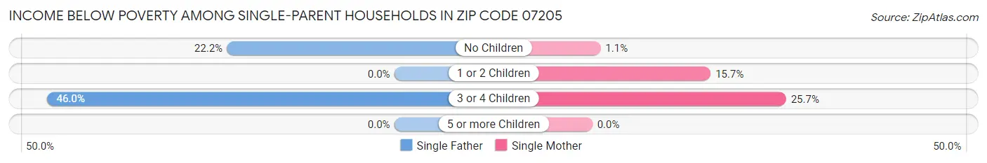 Income Below Poverty Among Single-Parent Households in Zip Code 07205