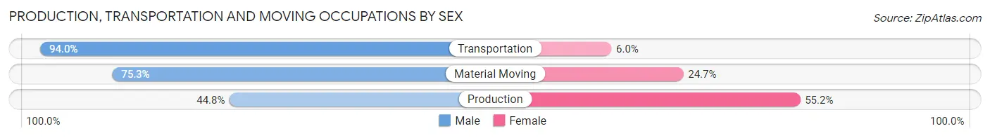 Production, Transportation and Moving Occupations by Sex in Zip Code 07306